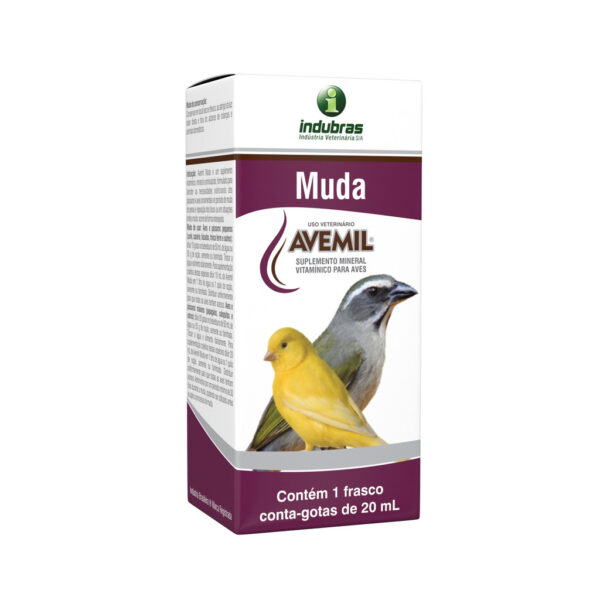 Vitamina Para Pássaros Para Troca De Penas Muda 20ML Avemil