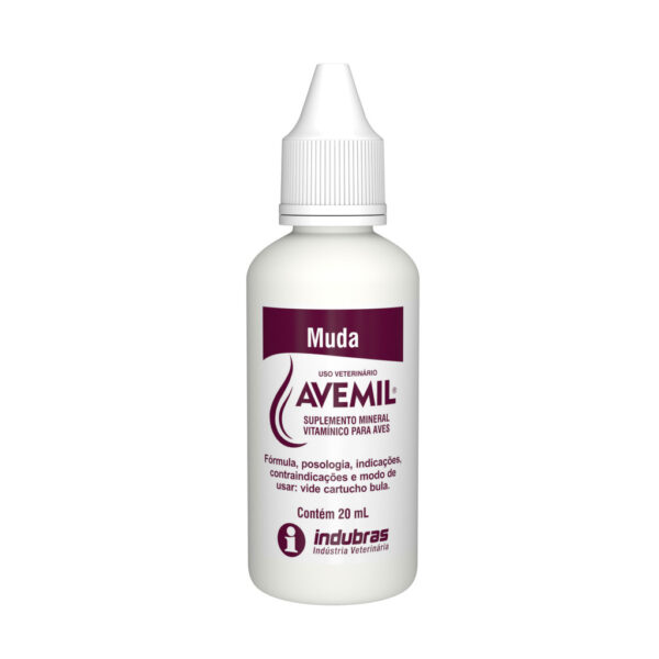 Vitamina Para Pássaros Para Troca De Penas Muda 20ML Avemil - Imagem 2